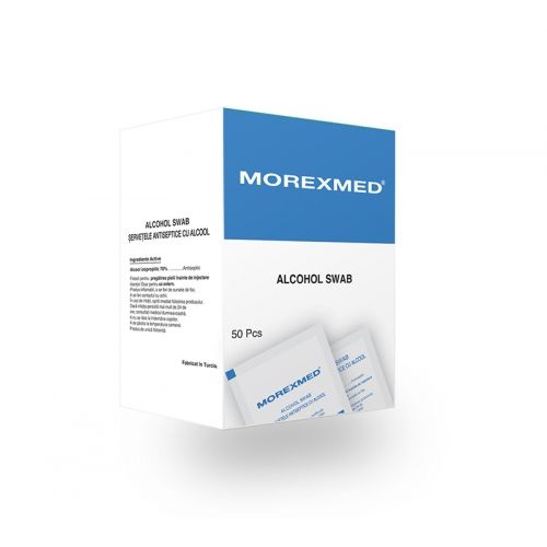 Servetele dezinfectante cu alcool 6x6cm - cutie 50 buc