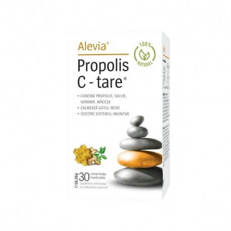 Propolis C-Tare Natural, 30 comprimate, Alevia 