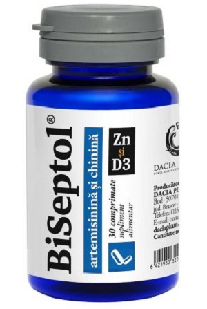 BiSeptol cu artemisinina si chinina Zn si D3, 30 comprimate, Dacia Plant