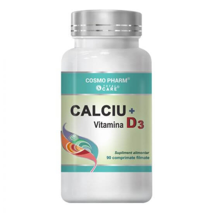 Calciu cu Vitamina D3, 90 tablete, Cosmopharm
