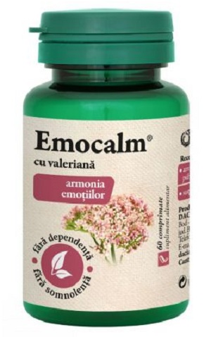 Emocalm cu valeriana, 60 comprimate, Dacia Plant