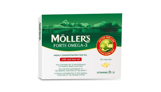 MÖLLER’S FORTE OMEGA-3 WITH COD LIVER OIL, 30 capsule