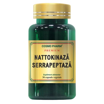 Premium Nattokinaza Serrapeptaza, 30 capsule, Cosmopharm