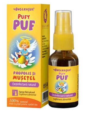 PufyPUF propolis si musetel spray, 20 ml, Dacia Plant