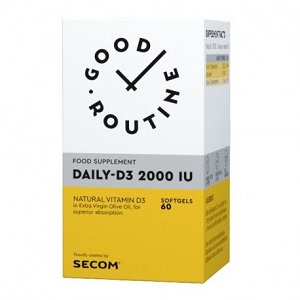 Good Routine Daily D3 2000 IU, 60 capsule, Secom 