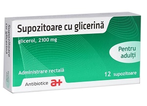 Supozitoare cu glicerina adulti, 12 supozitoare, Antibiotice SA