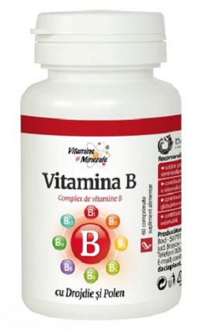 Vitamina B cu drojdie si polen, 60 comprimate, Dacia Plant