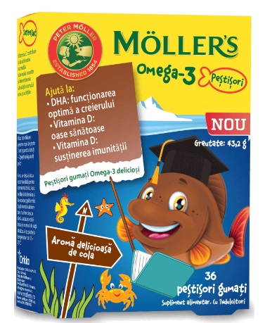 MOLLER’S Omega-3 Fishes, Cola, 36 jeleuri, Orkla Health