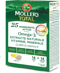 Moller’s TOTAL, 14 capsule moi + 14 comprimate filmate, Orkla Health