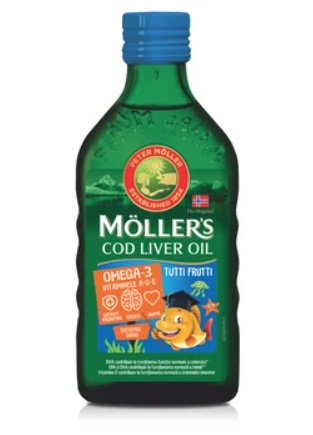 The Original MOLLER’s Cod Liver Oil Omega-3 tutti frutti, 250 ml, Orkla Health