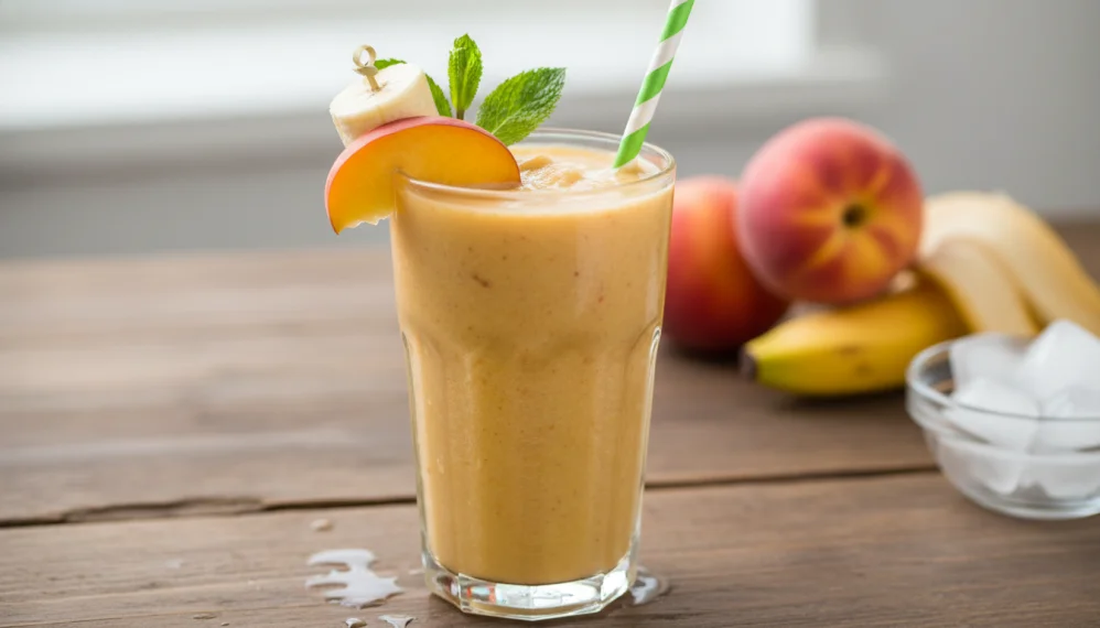 Cocktail de banane si piersici 