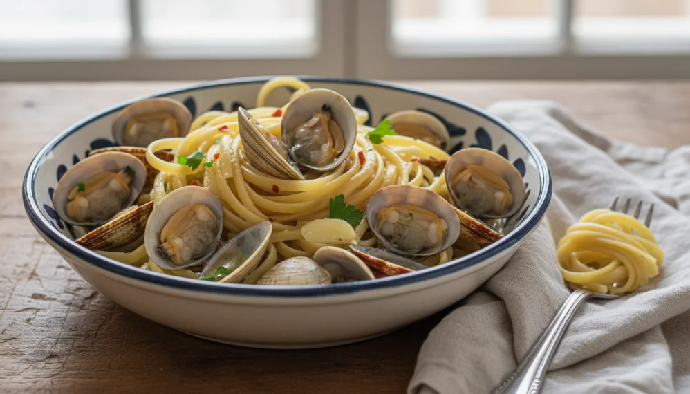 Linguini (paste) cu scoici