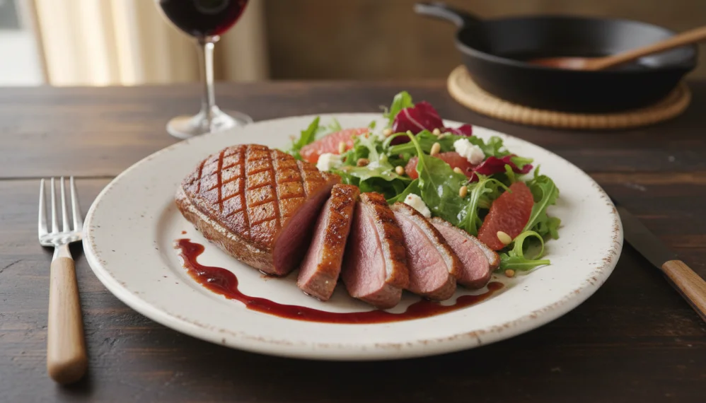 Magret de rata cu salata