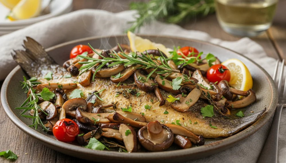 Peste aromat cu ciuperci