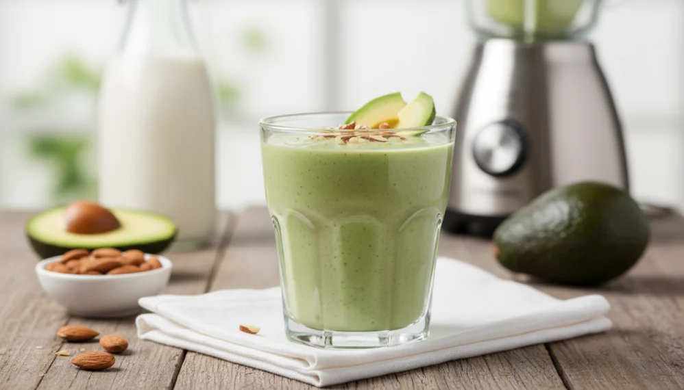 Smoothie cu avocado si lapte de migdale