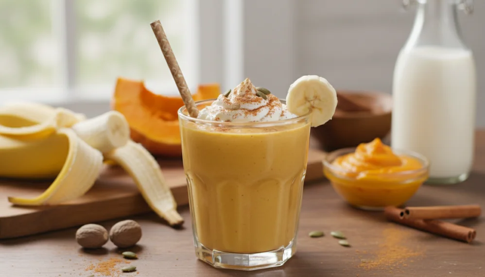 Smoothie cu banane si dovleac