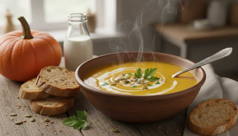 Supa de dovleac cu lapte 