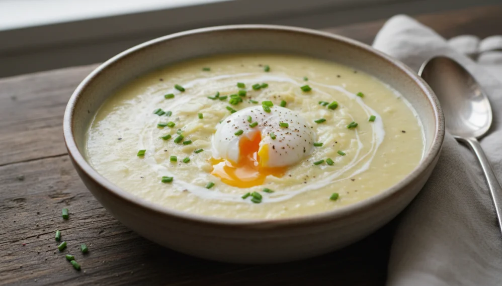 Supa-piure de conopida (varza) cu lapte si ou