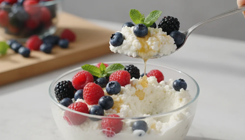 Urda dulce cu fructe de padure