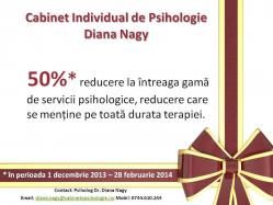 Reducere 50% servicii psihologice