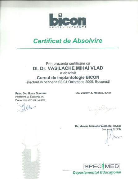 Certificat absolvire Implantologie