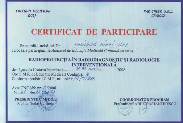 Certificat participare